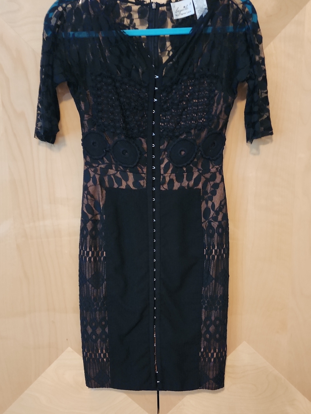 Beguile By Byron Lars Black Lace Cocktail Dress 2P